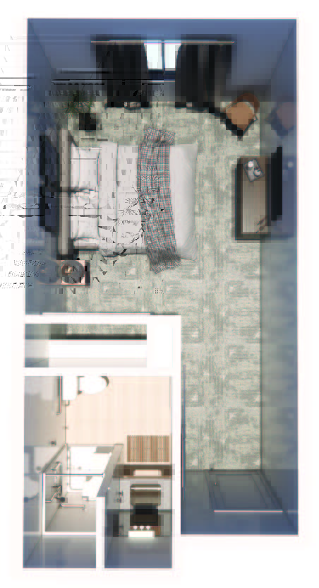 Studio apartment floor plan at Saratoga View Senior Living in Saratoga Springs, Utah
