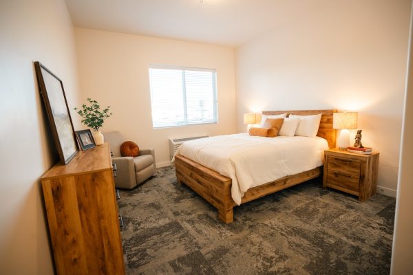 Bedroom_1 Spacious assisted living suite at Saratoga View Senior Living